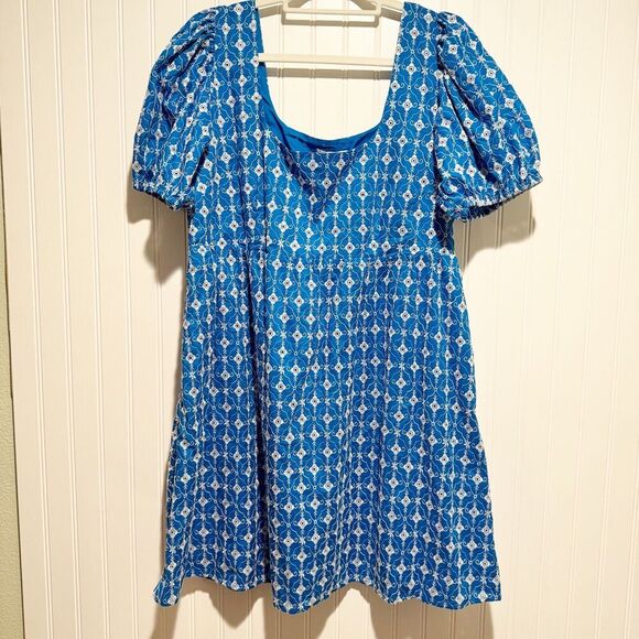 Rhode Target Blue Eyelet Mini Dress Size XL - Picture 2 of 8